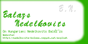 balazs nedelkovits business card